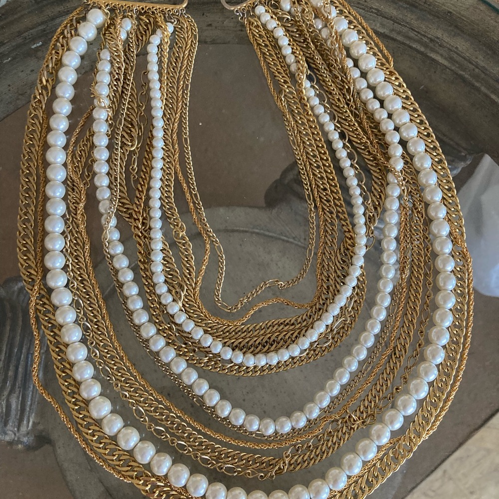 Beautiful gold and pearl necklace